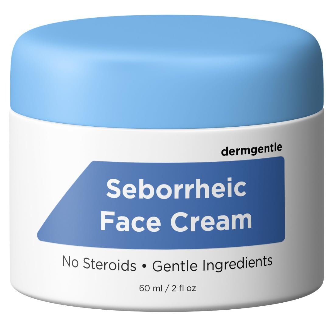 Dermgentle Seborrheic Dermatitis Face Cream for Sensitive Skin - Hydrates & Supports Skin Barrier with MCT Oil & Squalane, Moisturizing Face, Scalp and Body Cream, No Steroids, Gentle Ingredients, 2 Fl Oz Avelisse