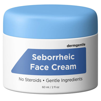 Dermgentle Seborrheic Dermatitis Face Cream for Sensitive Skin - Hydrates & Supports Skin Barrier with MCT Oil & Squalane, Moisturizing Face, Scalp and Body Cream, No Steroids, Gentle Ingredients, 2 Fl Oz Avelisse