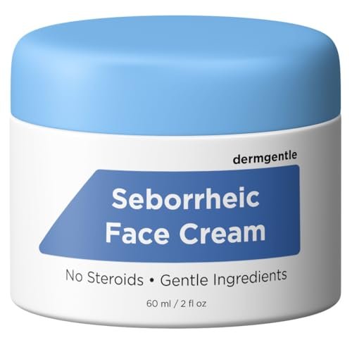 Dermgentle Seborrheic Dermatitis Face Cream for Sensitive Skin - Hydrates & Supports Skin Barrier with MCT Oil & Squalane, Moisturizing Face, Scalp and Body Cream, No Steroids, Gentle Ingredients, 2 Fl Oz Avelisse