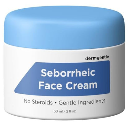 Dermgentle Seborrheic Dermatitis Face Cream for Sensitive Skin - Hydrates & Supports Skin Barrier with MCT Oil & Squalane, Moisturizing Face, Scalp and Body Cream, No Steroids, Gentle Ingredients, 2 Fl Oz Avelisse