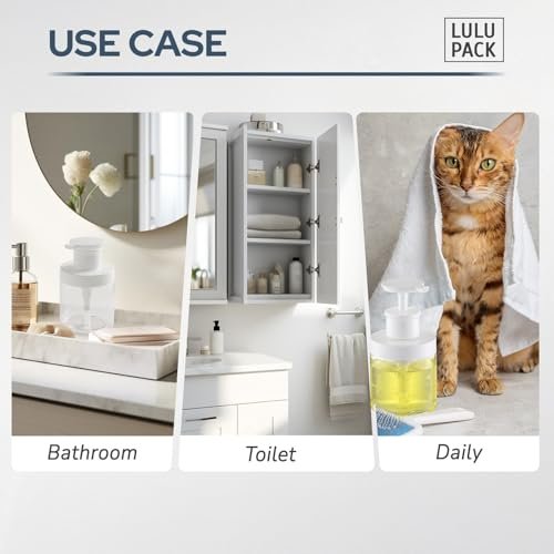 Lulupack 8 oz Clear Plastic Pump Bottle Dispenser for Soap, Shampoo, Conditioner, and Lotion - Refillable Empty Container with Wide Mouth for Bathroom, Shower, and Kitchen (250ml) - görsel 11
