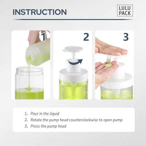 Lulupack 8 oz Clear Plastic Pump Bottle Dispenser for Soap, Shampoo, Conditioner, and Lotion - Refillable Empty Container with Wide Mouth for Bathroom, Shower, and Kitchen (250ml) - görsel 9