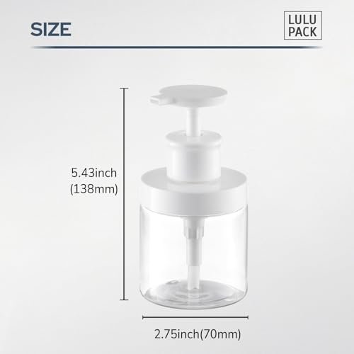 Lulupack 8 oz Clear Plastic Pump Bottle Dispenser for Soap, Shampoo, Conditioner, and Lotion - Refillable Empty Container with Wide Mouth for Bathroom, Shower, and Kitchen (250ml) - görsel 13