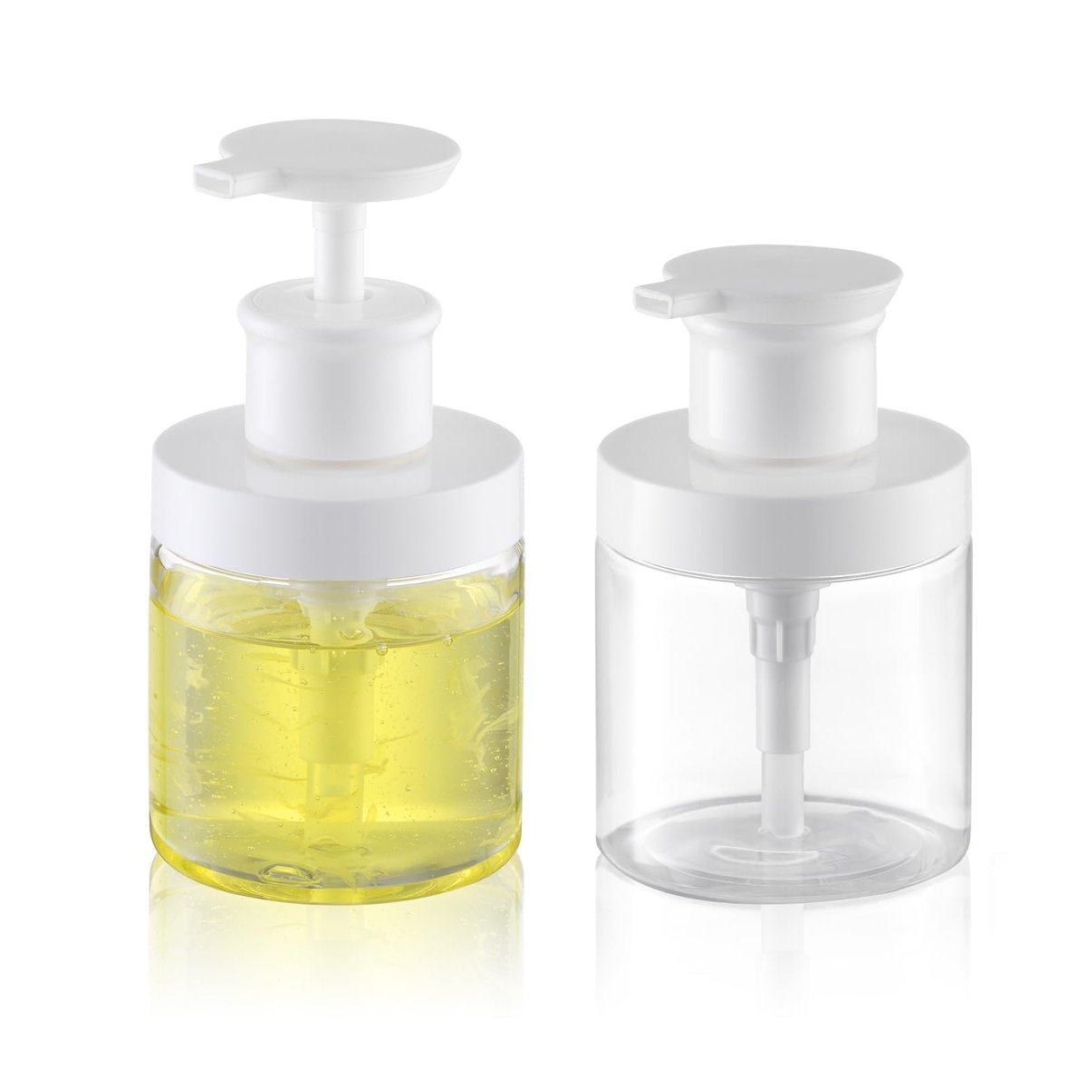 Lulupack 8 oz Clear Plastic Pump Bottle Dispenser for Soap, Shampoo, Conditioner, and Lotion - Refillable Empty Container with Wide Mouth for Bathroom, Shower, and Kitchen (250ml) - görsel 2