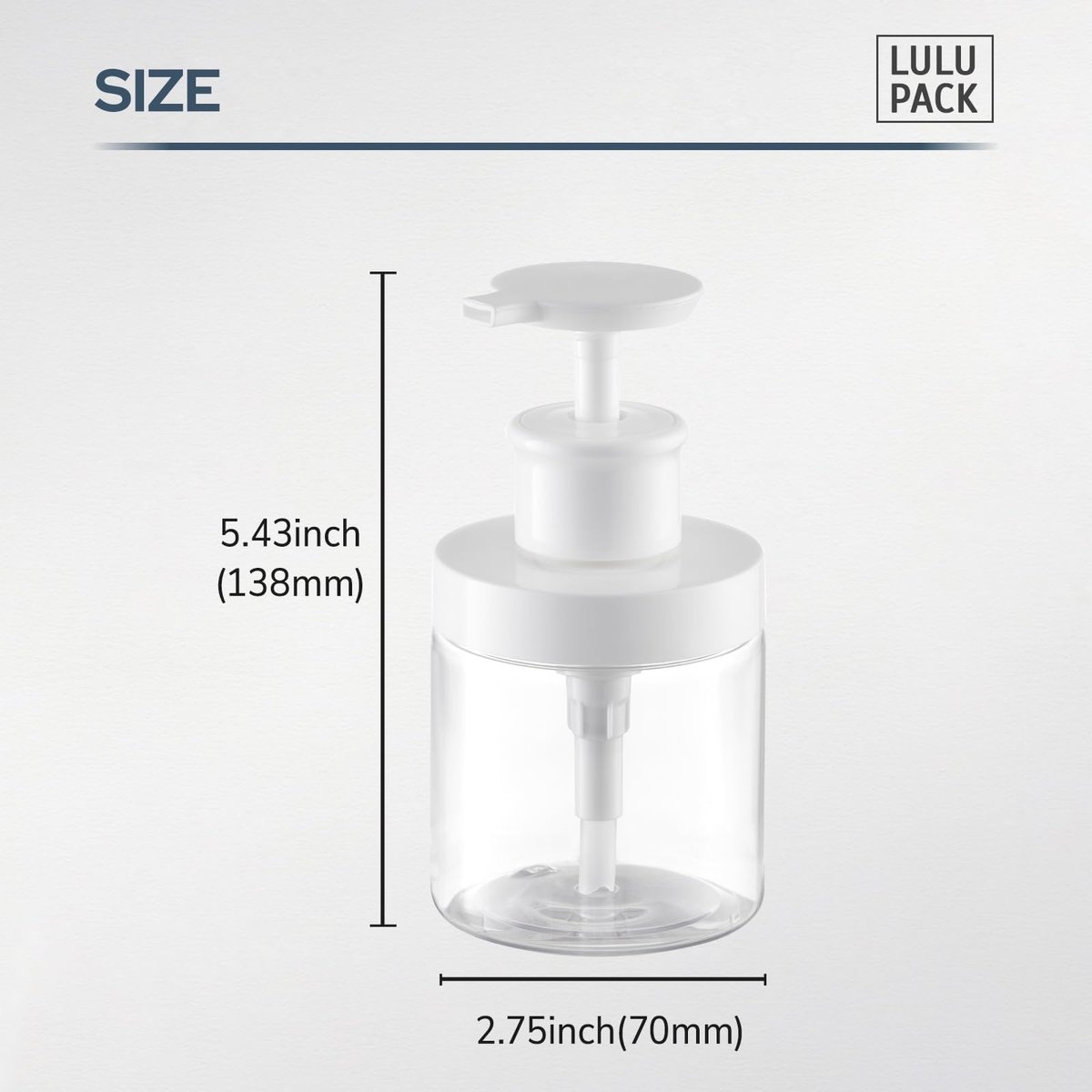Lulupack 8 oz Clear Plastic Pump Bottle Dispenser for Soap, Shampoo, Conditioner, and Lotion - Refillable Empty Container with Wide Mouth for Bathroom, Shower, and Kitchen (250ml) - görsel 14