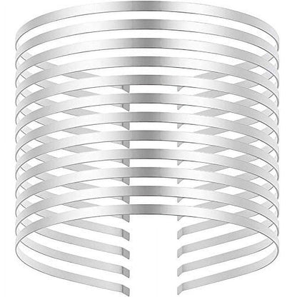 PurYupearl 10 Pcs Silver 5mm Smooth Metal Headbands Frames - Blank Tiara Base Hairband for DIY Crafts