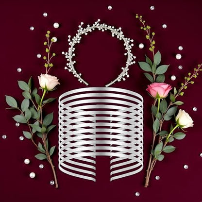 PurYupearl 10 Pcs Silver 5mm Smooth Metal Headbands Frames - Blank Tiara Base Hairband for DIY Crafts