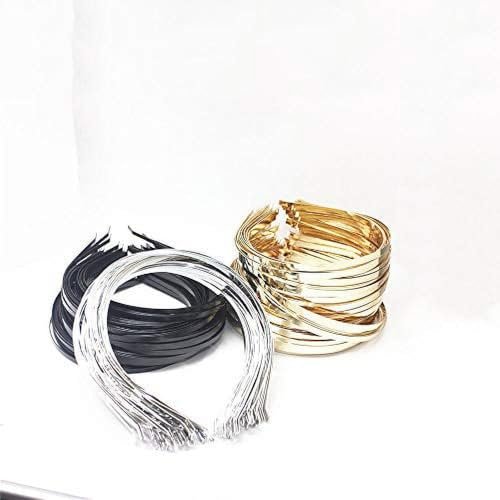 PurYupearl 10 Pcs Silver 5mm Smooth Metal Headbands Frames - Blank Tiara Base Hairband for DIY Crafts - görsel 16