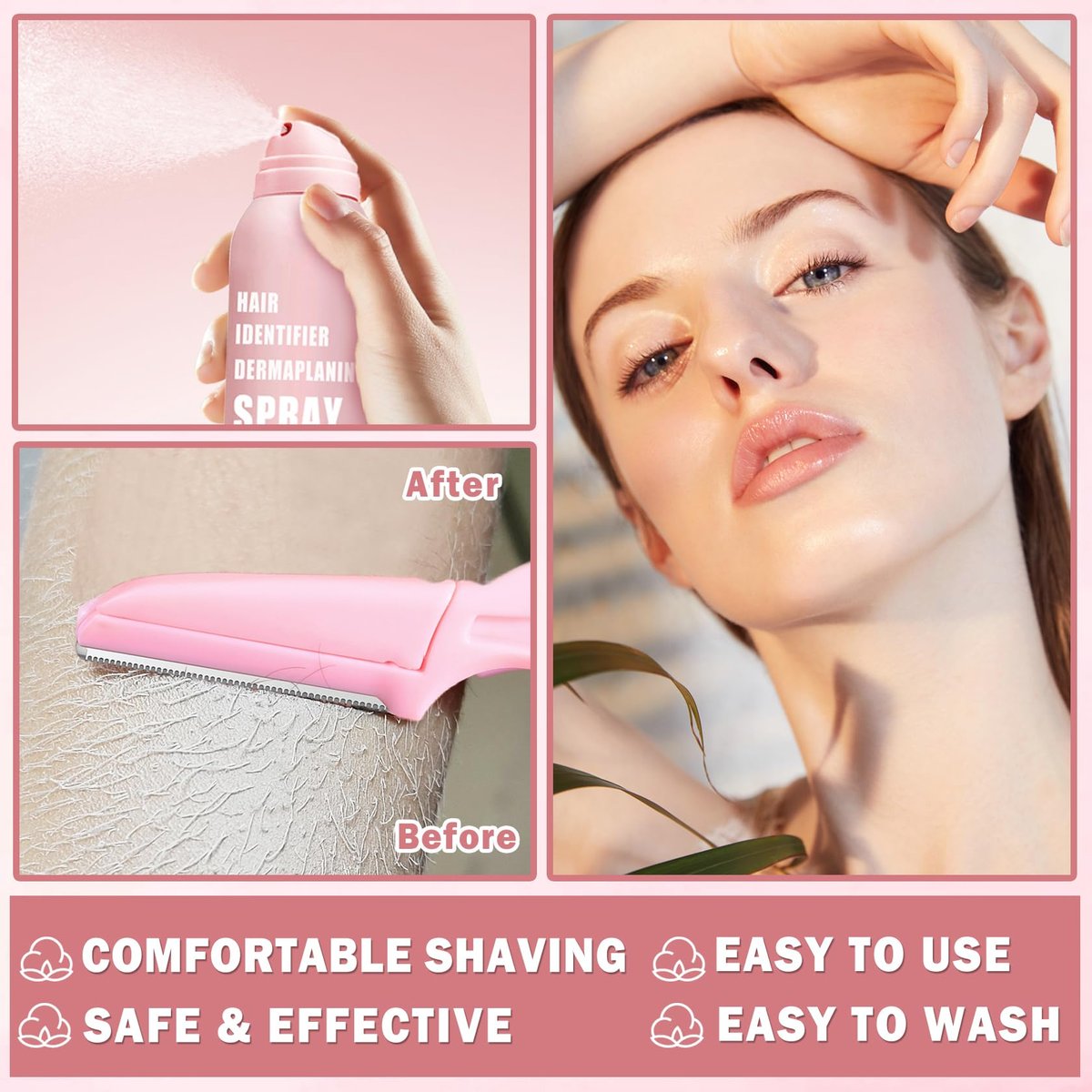 IONSGAKO Hair Identifier Spray for Face Shaving Powder for Women - Skin Body Hair Identifying Spray for Dermaplaning Glow Reveal Face Moisturizing Skin Care Dermaplaner Spray (1 Fl Oz, Pack of 1) - görsel 9