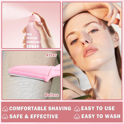 IONSGAKO Hair Identifier Spray for Face Shaving Powder for Women - Skin Body Hair Identifying Spray for Dermaplaning Glow Reveal Face Moisturizing Skin Care Dermaplaner Spray (1 Fl Oz, Pack of 1)