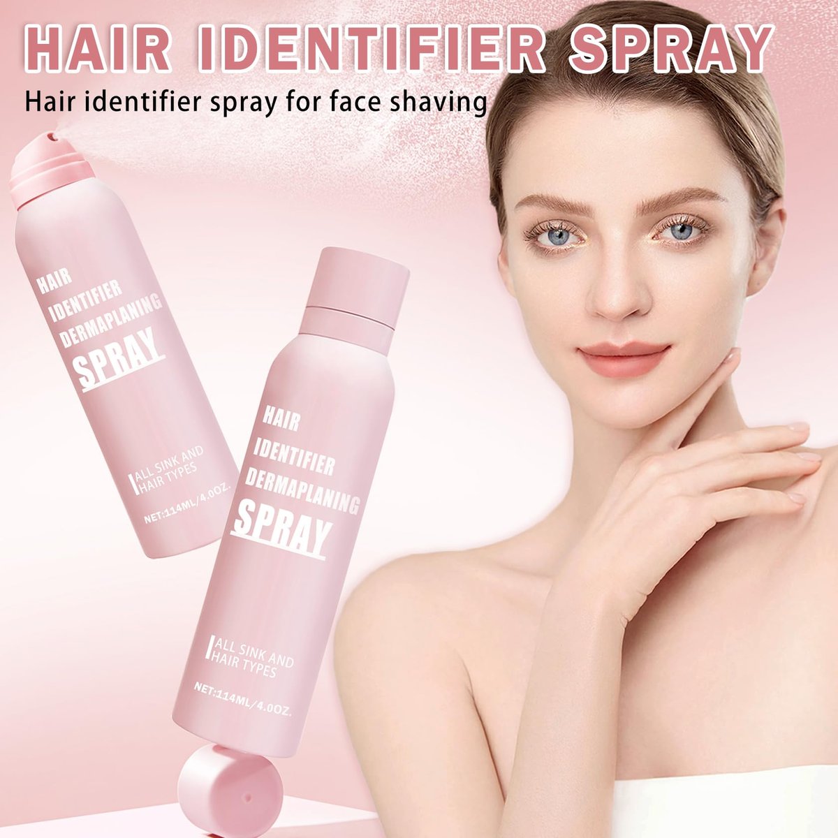 IONSGAKO Hair Identifier Spray for Face Shaving Powder for Women - Skin Body Hair Identifying Spray for Dermaplaning Glow Reveal Face Moisturizing Skin Care Dermaplaner Spray (1 Fl Oz, Pack of 1) - görsel 3