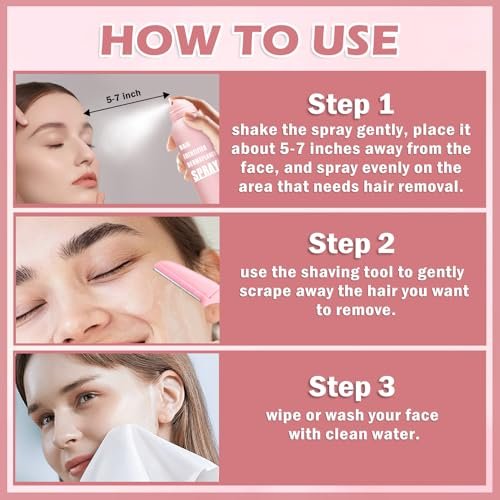 IONSGAKO Hair Identifier Spray for Face Shaving Powder for Women - Skin Body Hair Identifying Spray for Dermaplaning Glow Reveal Face Moisturizing Skin Care Dermaplaner Spray (1 Fl Oz, Pack of 1) - görsel 12