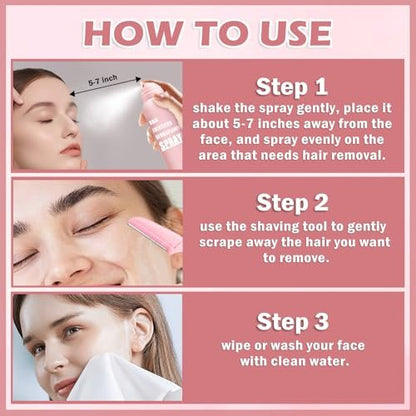 IONSGAKO Hair Identifier Spray for Face Shaving Powder for Women - Skin Body Hair Identifying Spray for Dermaplaning Glow Reveal Face Moisturizing Skin Care Dermaplaner Spray (1 Fl Oz, Pack of 1)