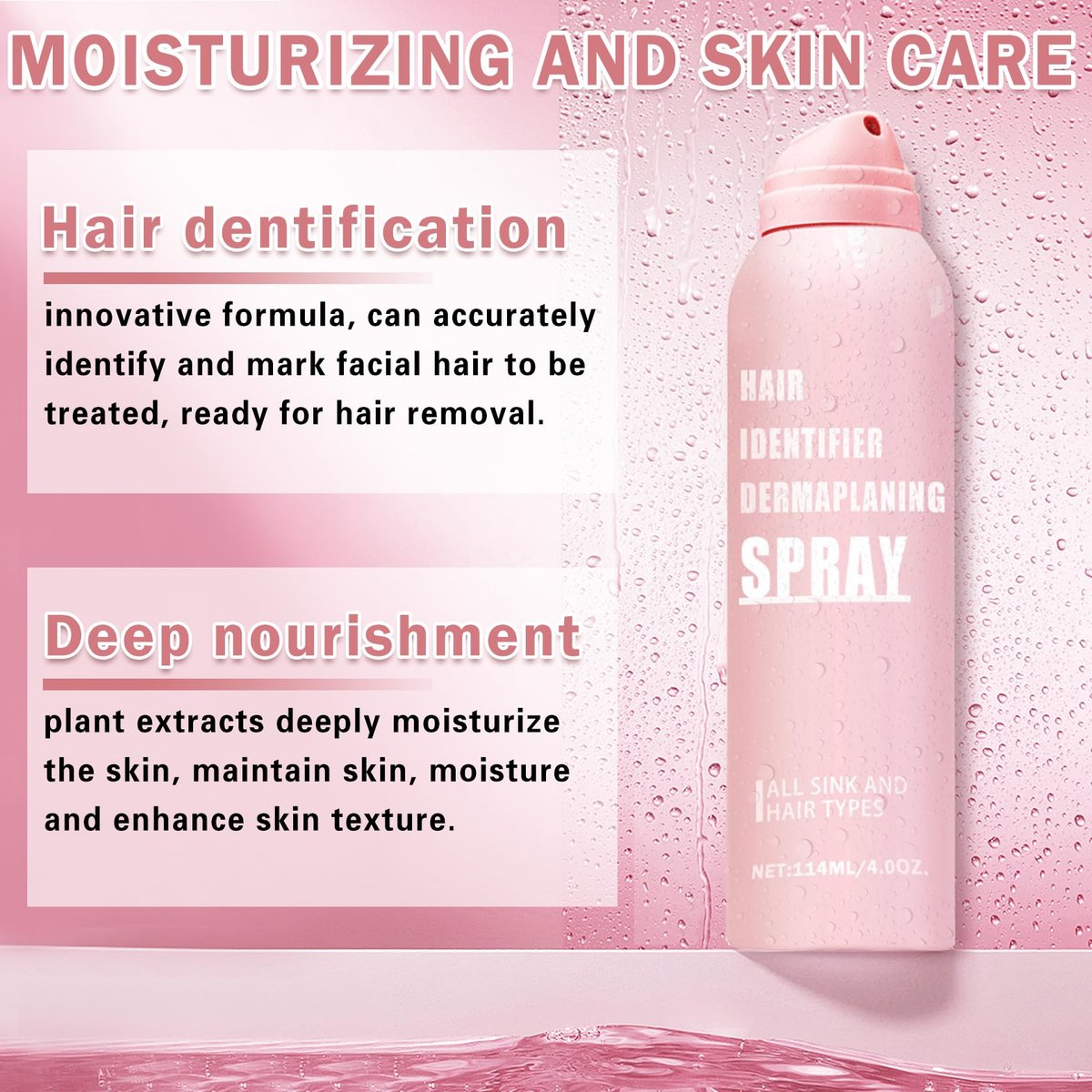 IONSGAKO Hair Identifier Spray for Face Shaving Powder for Women - Skin Body Hair Identifying Spray for Dermaplaning Glow Reveal Face Moisturizing Skin Care Dermaplaner Spray (1 Fl Oz, Pack of 1) - görsel 7