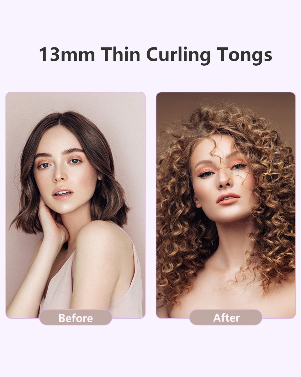 MELYDO 1/2 Inch Small Curling Iron Wand for Short & Long Hair - Ceramic Tourmaline Tiny Curling Wand with Adjustable Temperature, Heat Resistant Glove Included Avelisse