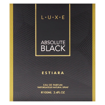 Luxe Absolute Black by Estiara for Men - 3.4 oz Eau de Parfum Spray