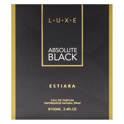 Luxe Absolute Black by Estiara for Men - 3.4 oz Eau de Parfum Spray