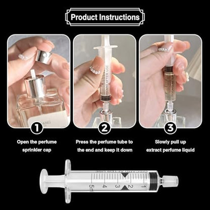 Perfume Refill Tool Kit (2 Sets) - Plastic Syringe Extractor for Liquid Cologne, Fragrance Samples & Essential Oils - Travel-Friendly