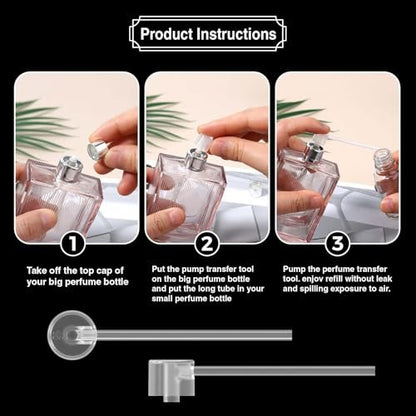Perfume Refill Tool Kit (2 Sets) - Plastic Syringe Extractor for Liquid Cologne, Fragrance Samples & Essential Oils - Travel-Friendly