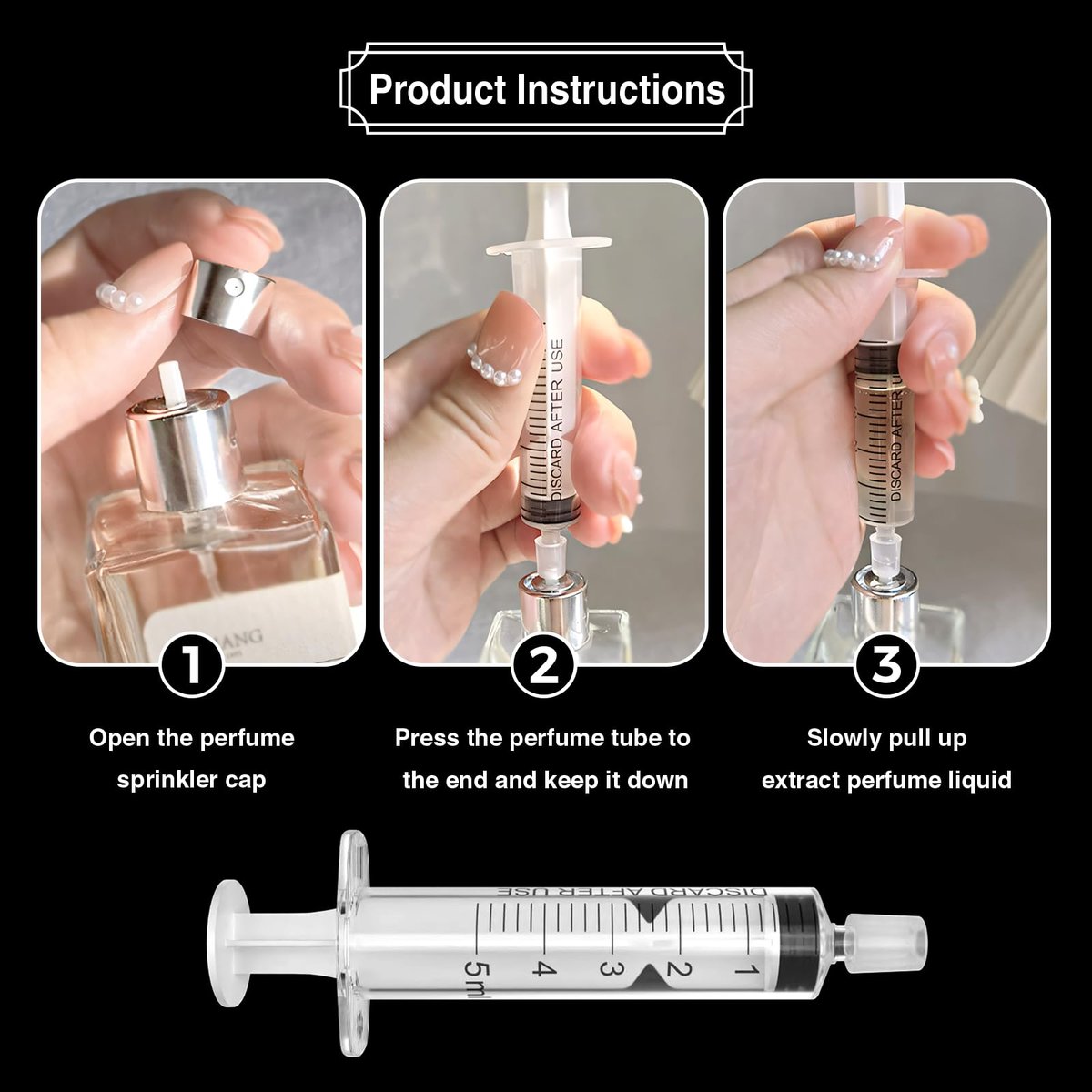 Perfume Refill Tool Kit (2 Sets) - Plastic Syringe Extractor for Liquid Cologne, Fragrance Samples & Essential Oils - Travel-Friendly - görsel 3