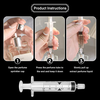Perfume Refill Tool Kit (2 Sets) - Plastic Syringe Extractor for Liquid Cologne, Fragrance Samples & Essential Oils - Travel-Friendly
