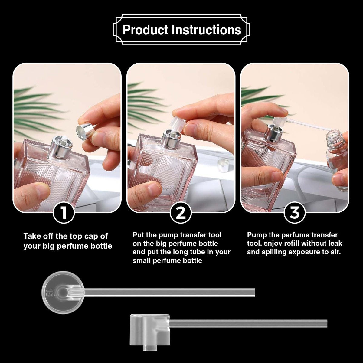 Perfume Refill Tool Kit (2 Sets) - Plastic Syringe Extractor for Liquid Cologne, Fragrance Samples & Essential Oils - Travel-Friendly - görsel 5