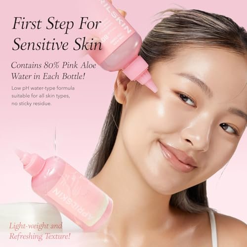 APRILSKIN Pink Aloe Vita Toner – Calming & Hydrating Korean Toner with 80% Pink Aloe Vera, Soothes Redness, Controls Sebum, Vegan & Clean (8.45 fl.oz) Avelisse