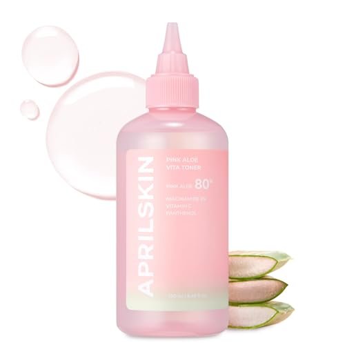 APRILSKIN Pink Aloe Vita Toner – Calming & Hydrating Korean Toner with 80% Pink Aloe Vera, Soothes Redness, Controls Sebum, Vegan & Clean (8.45 fl.oz) Avelisse