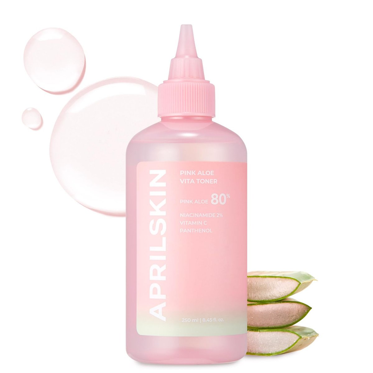 APRILSKIN Pink Aloe Vita Toner – Calming & Hydrating Korean Toner with 80% Pink Aloe Vera, Soothes Redness, Controls Sebum, Vegan & Clean (8.45 fl.oz) Avelisse