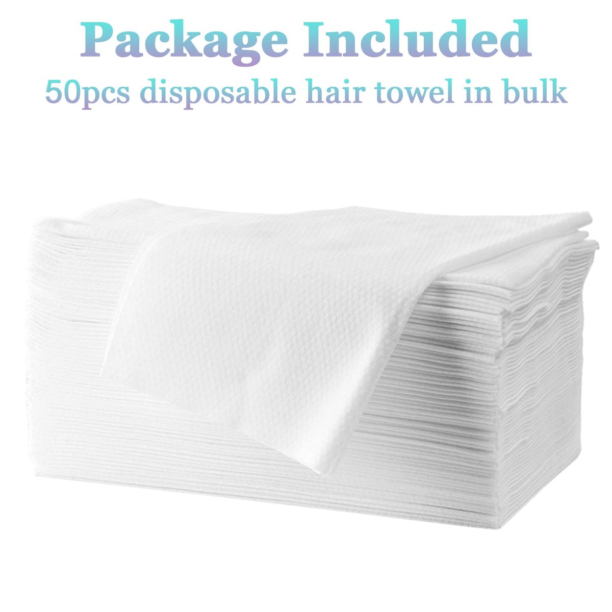 Biubumtu 50-Count Disposable Bath Hair Towels - Thickened & Absorbent 19.7" x 27.6" Linen Salon Towels for Spa, Massage, Yoga, Camping (White) Avelisse