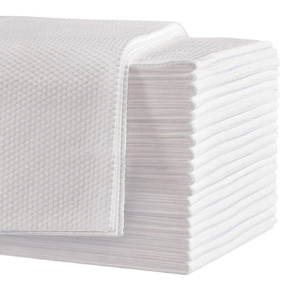 Biubumtu 50-Count Disposable Bath Hair Towels - Thickened & Absorbent 19.7" x 27.6" Linen Salon Towels for Spa, Massage, Yoga, Camping (White) Avelisse