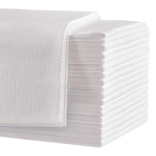 Biubumtu 50-Count Disposable Bath Hair Towels - Thickened & Absorbent 19.7" x 27.6" Linen Salon Towels for Spa, Massage, Yoga, Camping (White) Avelisse