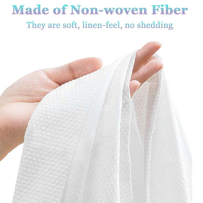 Biubumtu 50-Count Disposable Bath Hair Towels - Thickened & Absorbent 19.7" x 27.6" Linen Salon Towels for Spa, Massage, Yoga, Camping (White) Avelisse