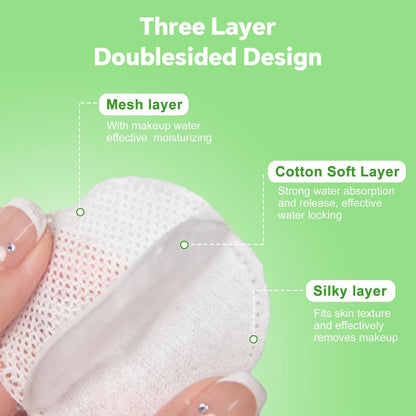 Illidi 100% Cotton Rounds for Face (150 Count) – Dual-Texture, Soft, Lint-Free Makeup Remover Pads, Hypoallergenic & Highly Absorbent