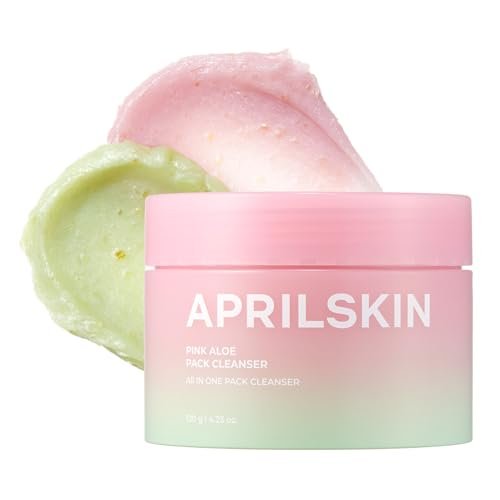 APRILSKIN Pink Aloe Facial Polish Cleanser | Gentle Exfoliation with Mungbean & Soybean Scrub | Removes Waterproof Makeup & Sunscreen | Non-Comedogenic Korean Skincare - görsel 1