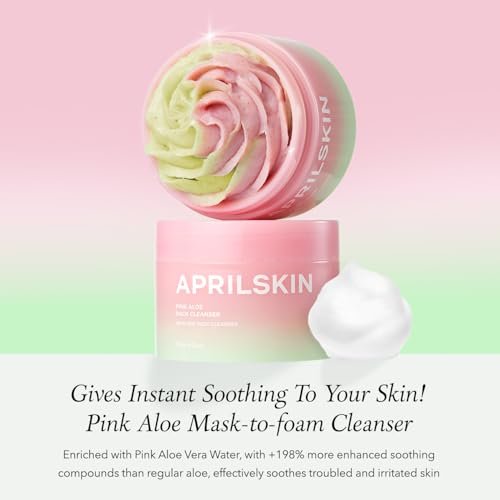 APRILSKIN Pink Aloe Facial Polish Cleanser | Gentle Exfoliation with Mungbean & Soybean Scrub | Removes Waterproof Makeup & Sunscreen | Non-Comedogenic Korean Skincare - görsel 3