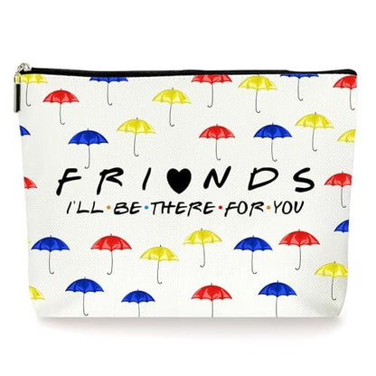 ZYQFN Umbrella Pattern Cosmetic Makeup Bag - Canvas Zipper Pouch for Women, Best Friend Gifts for Birthday Christmas Wedding