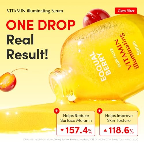 EQQUALBERRY Vitamin Illuminating Serum | Niacinamide 4% + Brightening Vitamin C Face Serum with Hyaluronic Acid & Vitamin E | Dark Spot & Uneven Tone Corrector | Korean Skincare, 1.01 fl.oz Avelisse