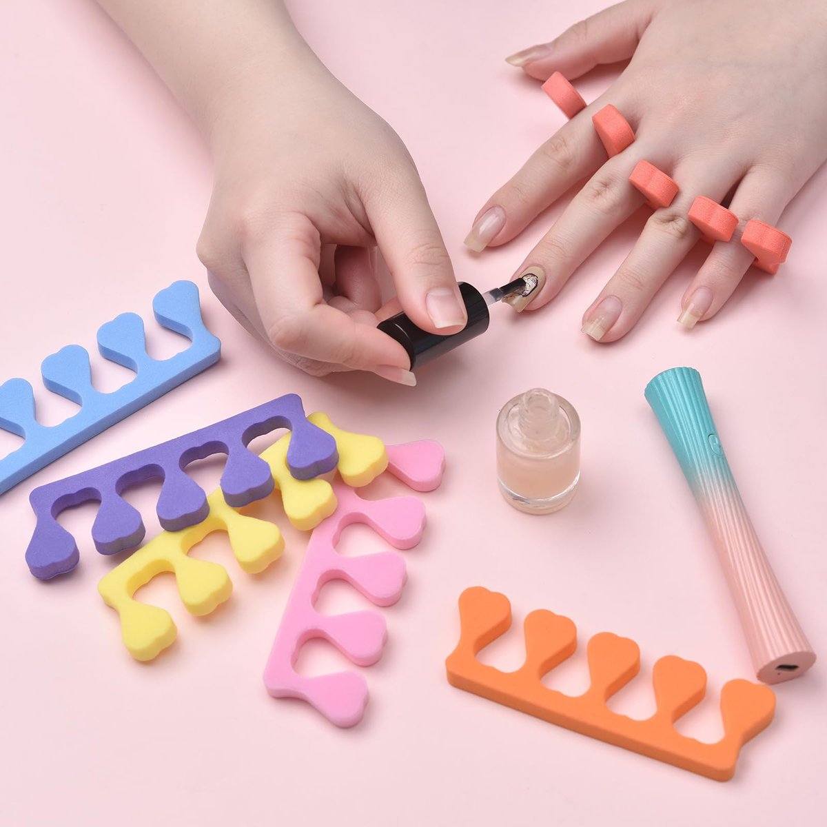 siyuwuro 24-Piece Colorful Heart Sponge Toe Separators for Pedicure, Nail Art, and Spa – Soft Foam Toe Spacers for Men and Women - görsel 13
