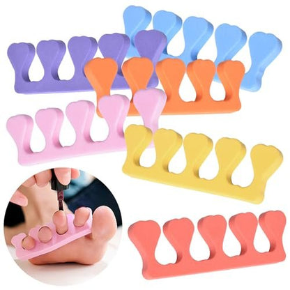 siyuwuro 24-Piece Colorful Heart Sponge Toe Separators for Pedicure, Nail Art, and Spa – Soft Foam Toe Spacers for Men and Women