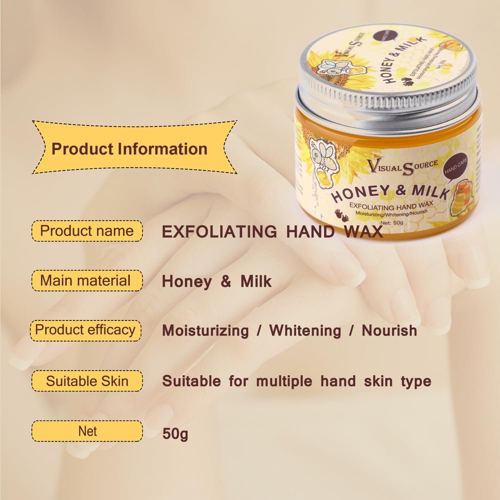 Visualsource Honey Milk Hand Wax Mask – 2 Pack Moisturizing Paraffin Peel Off Mask for Dry, Cracked, Aging Hands - görsel 9