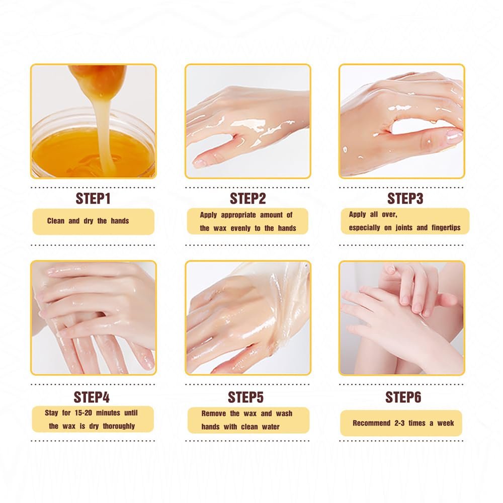 Visualsource Honey Milk Hand Wax Mask – 2 Pack Moisturizing Paraffin Peel Off Mask for Dry, Cracked, Aging Hands - görsel 7