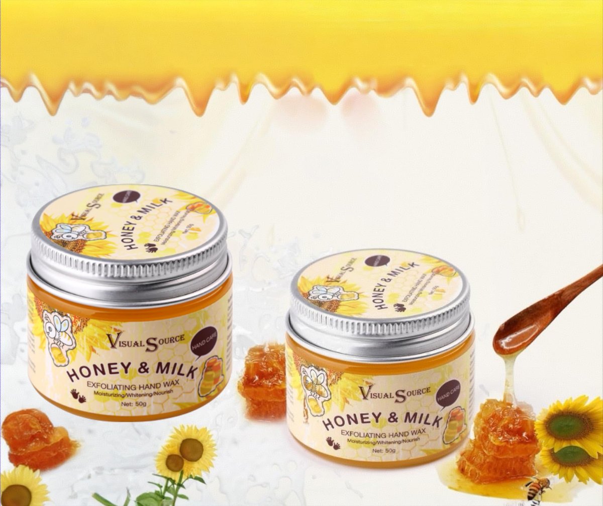 Visualsource Honey Milk Hand Wax Mask – 2 Pack Moisturizing Paraffin Peel Off Mask for Dry, Cracked, Aging Hands - görsel 1