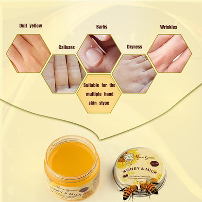 Visualsource Honey Milk Hand Wax Mask – 2 Pack Moisturizing Paraffin Peel Off Mask for Dry, Cracked, Aging Hands