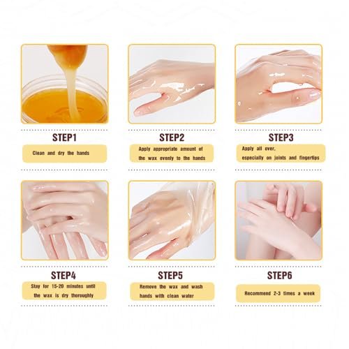 Visualsource Honey Milk Hand Wax Mask – 2 Pack Moisturizing Paraffin Peel Off Mask for Dry, Cracked, Aging Hands - görsel 8
