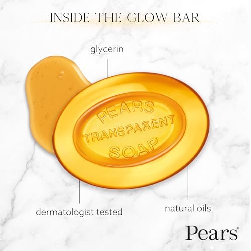 Pears Pure & Gentle Glycerin Soap Variety 3-Pack – Blue Mint, Green Lemon Flower, Amber Natural Oils, 4.4 Oz Each - görsel 6