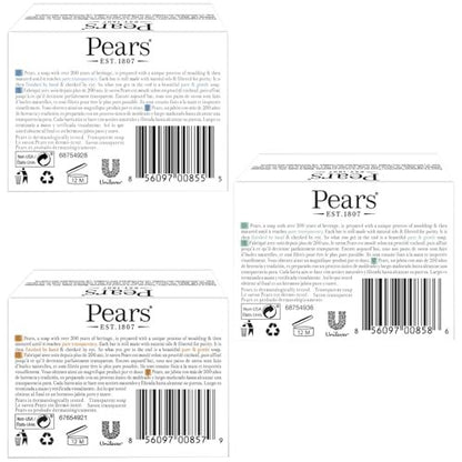 Pears Pure & Gentle Glycerin Soap Variety 3-Pack – Blue Mint, Green Lemon Flower, Amber Natural Oils, 4.4 Oz Each