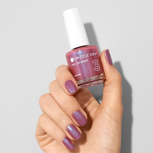 Dazzle Dry Nail Lacquer (Step 3) - School Spirit - Mauve with Blue Shimmer, Full Coverage Shimmer, 0.5 fl oz Avelisse