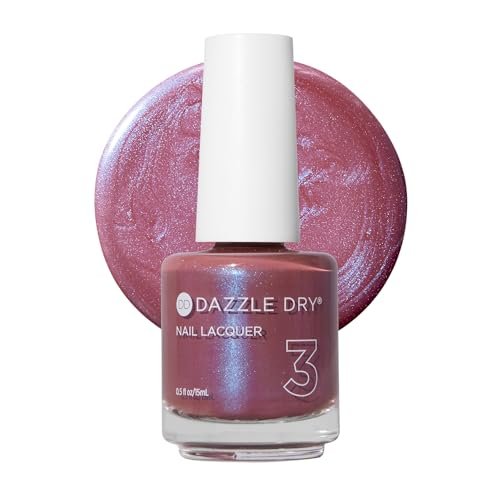 Dazzle Dry Nail Lacquer (Step 3) - School Spirit - Mauve with Blue Shimmer, Full Coverage Shimmer, 0.5 fl oz Avelisse
