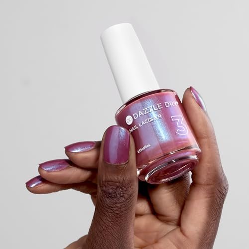 Dazzle Dry Nail Lacquer (Step 3) - School Spirit - Mauve with Blue Shimmer, Full Coverage Shimmer, 0.5 fl oz Avelisse
